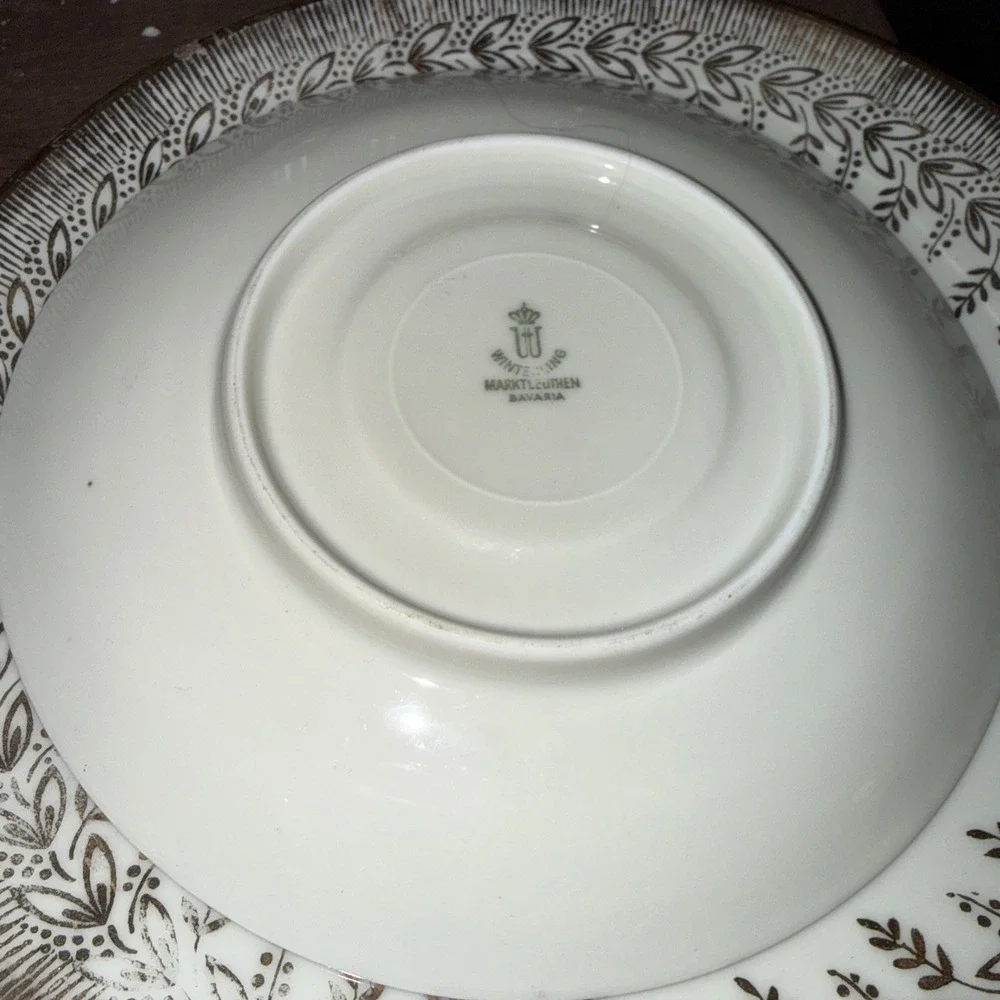 Vtg Rare Winterling Marktleuthem Bavaria Tea Cup, Saucer, Dessert Plate 3 pc set